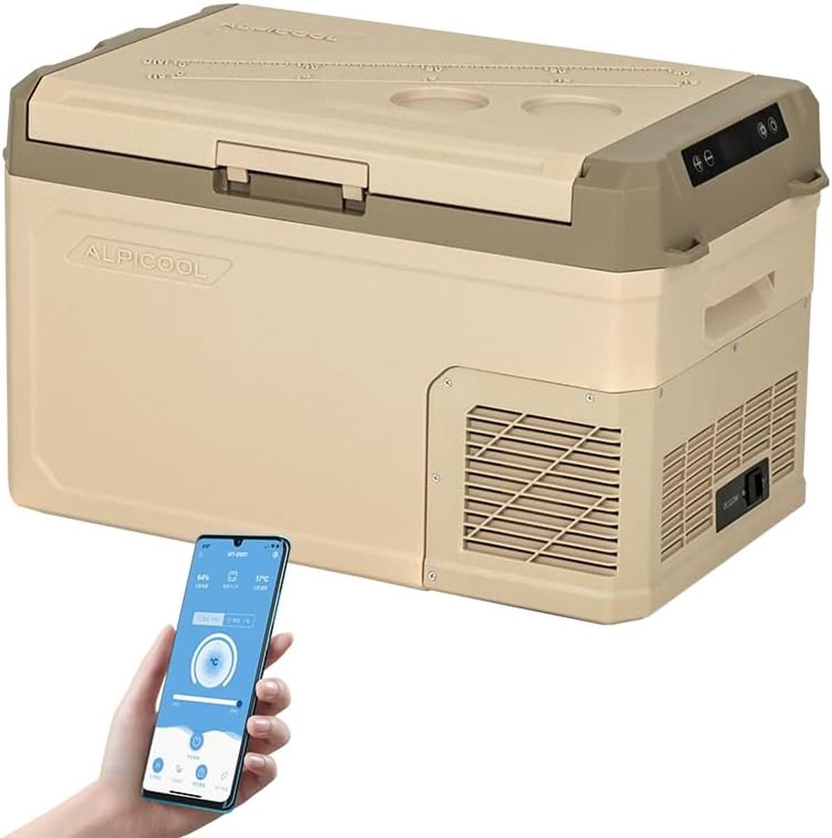 Elektrische Koelbox - Mini Koelkast Vriezer - Reizen Kamperen - Diepe Koeling -20°C - 30 Liter - Bruin