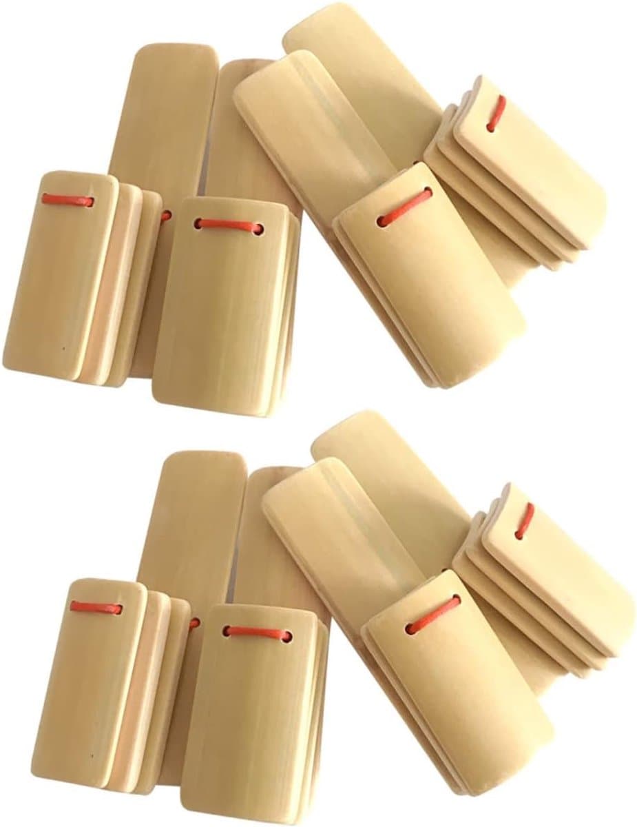 Handklappers Set - Percussie Instrument - Muziek Optreden - Gladde Randen - 8 Stuks - Houtkleur