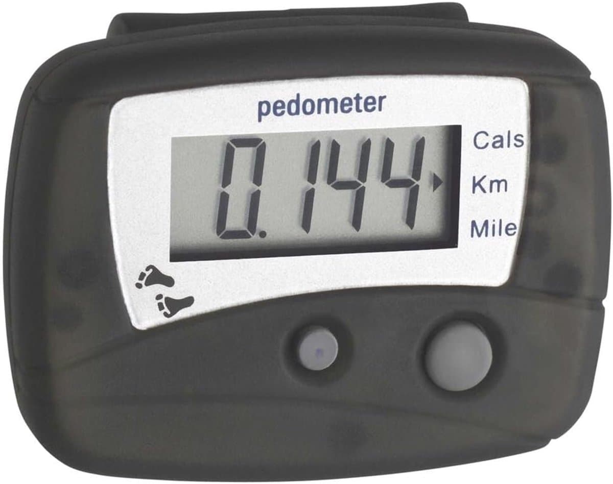 Elektronische Stappenteller - Fitness Tracker - Gezondheid Bijhouden - Direct Afleesbaar Display - 48 x 19 x 36 mm - Zwart