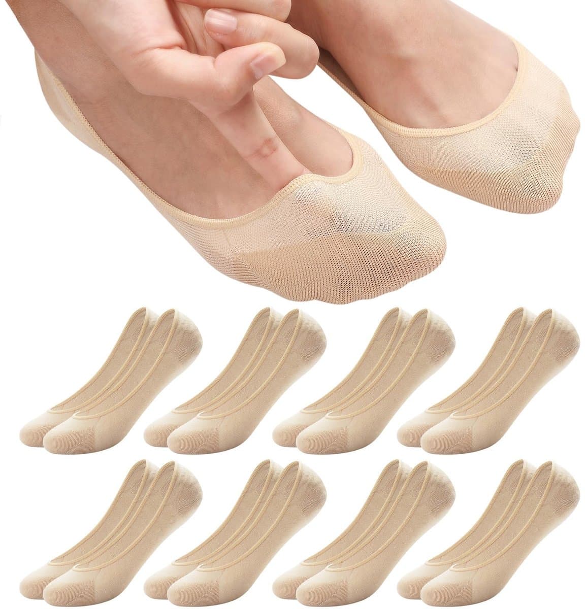 Dailygoods- Enkelsokken Ademend - Onzichtbare Sneakersokken - Antislip Sokken - Korte Sokken - Ballerinasokken - Maat 36-40/39-42