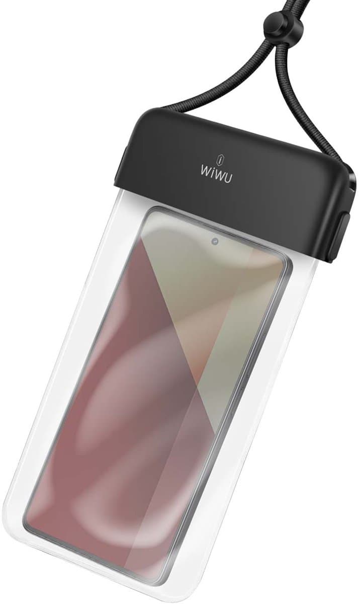WiWu, Waterdichte Telefoonhoes 4 tot 7 IPX8 om om de nek te dragen, Zwart