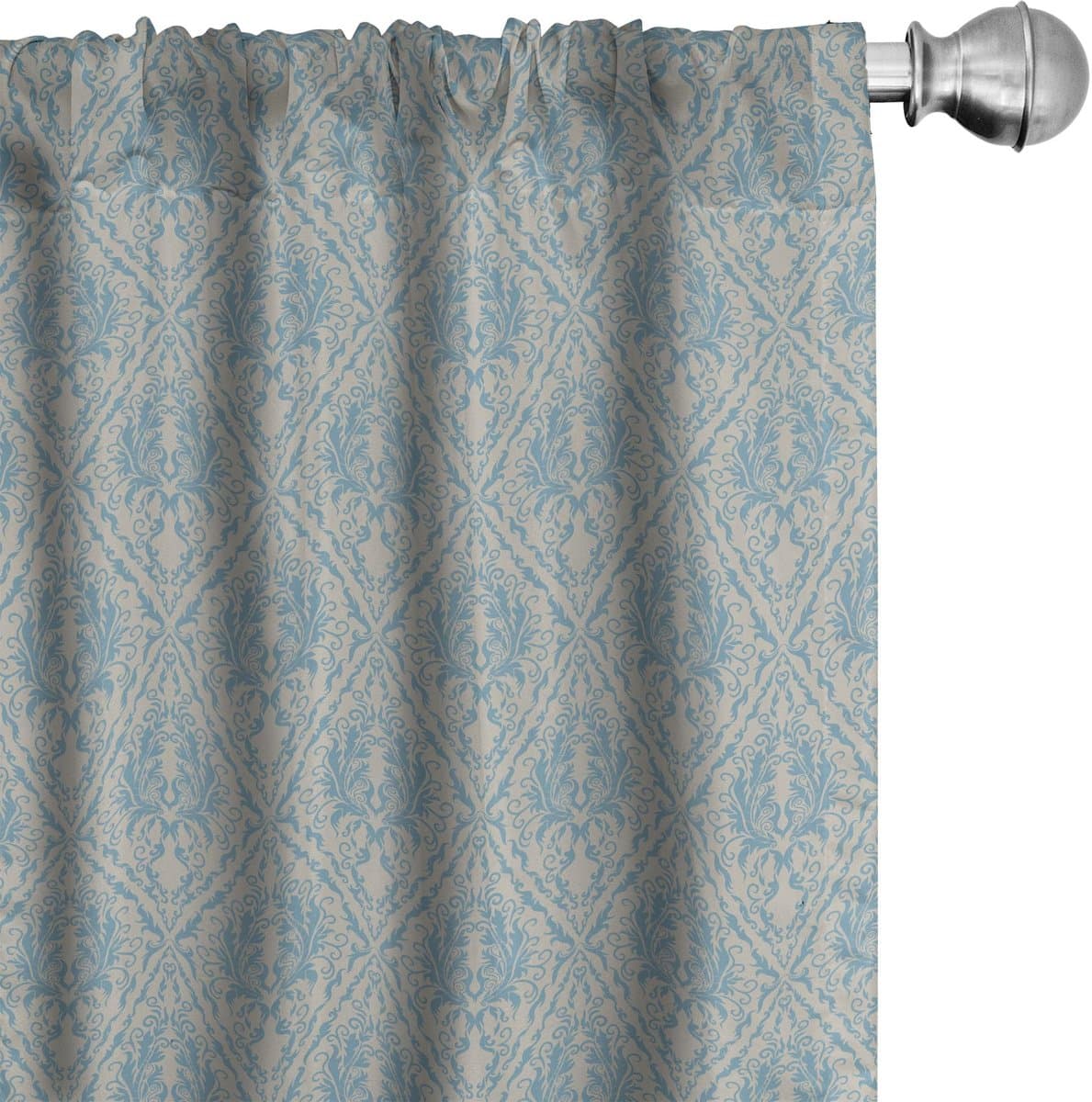 ABAKUHAUS Blauw-Beige Gordijnen – 2x75x225 cm – Microfiber, Halfdonker