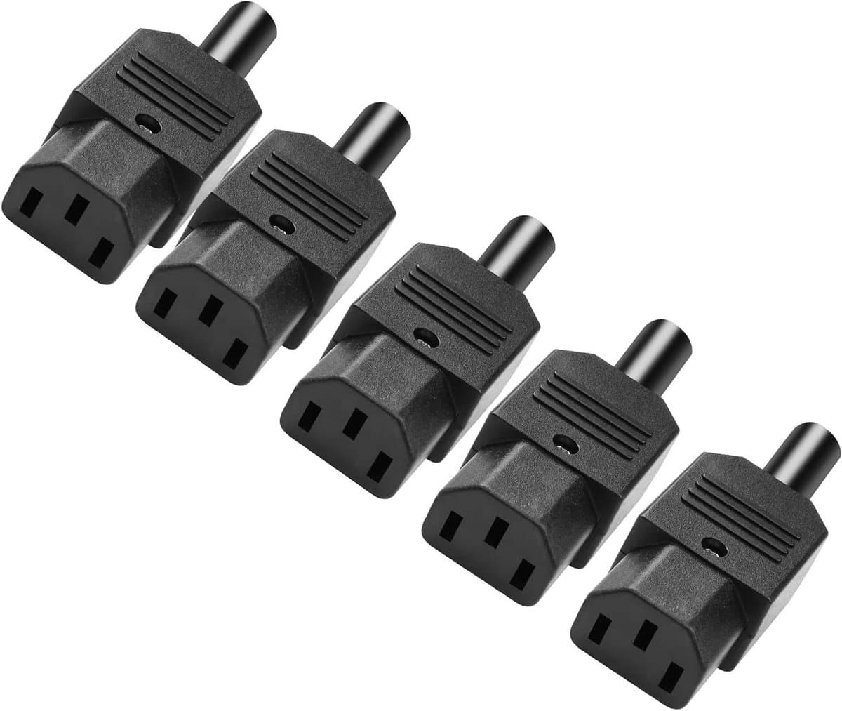 Allecta - Vrouwelijke IEC C13 Netstekkeraansluiting voor 3-polige stekkerdozen 250V 10A - Set van 5 stuks