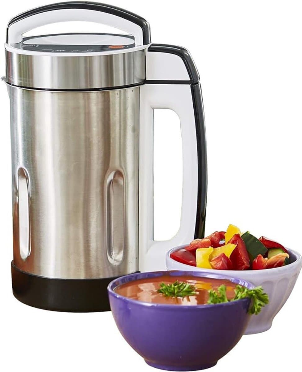 Quvo® Soepmaker - Soupmaker Met 4 Programma’s - Soep Maker Met Automatische Geheugenfunctie – Blender Met 1,6 l Roestvrij Stalen Kan - 1150 W - 18cm x 21cm x 34cm