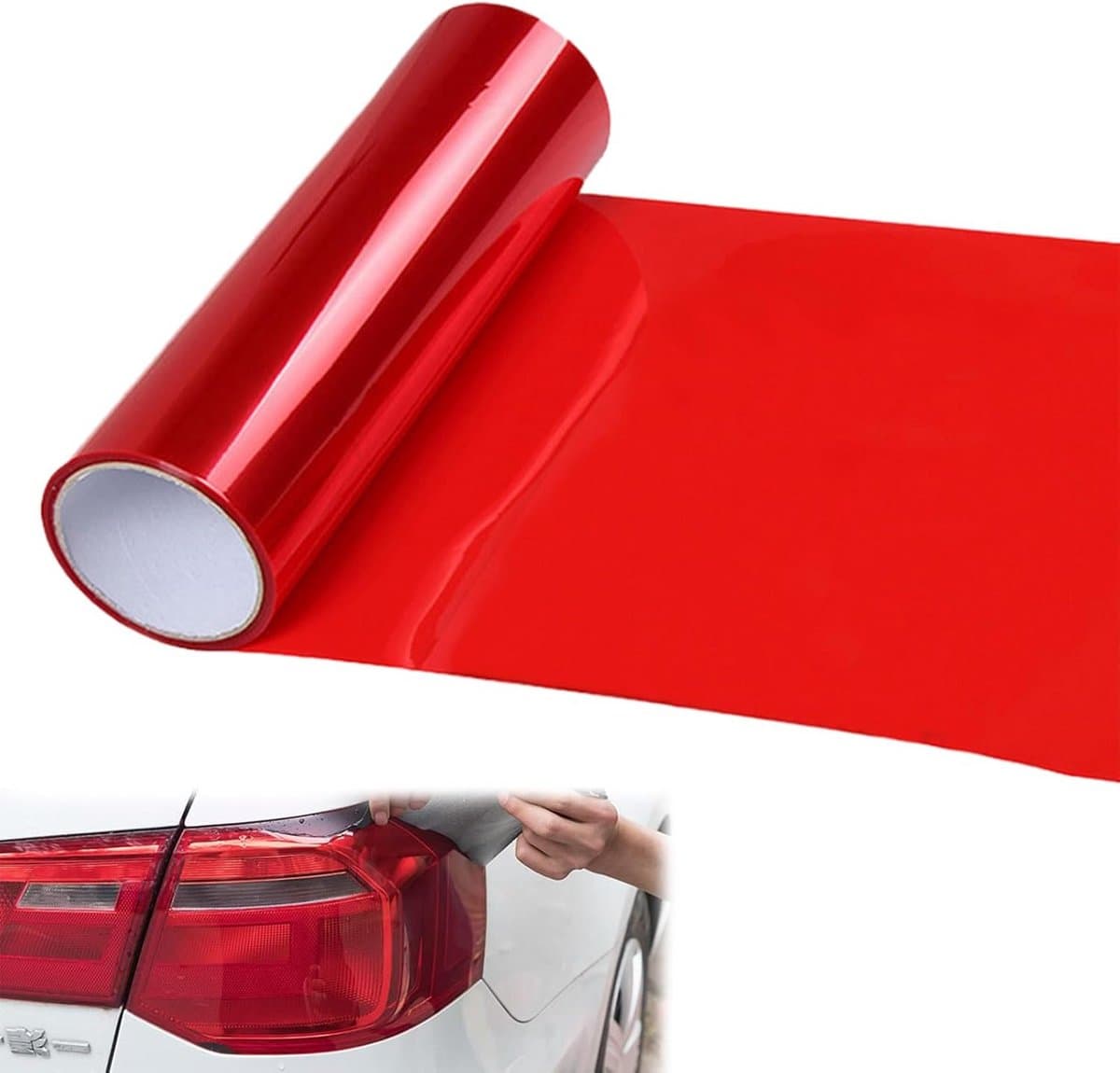 Koplampfolie Rood - Getinte Folie Auto - Voertuig Beschermen - Hoge Lichtdoorlatendheid - 120 x 30 cm - Rood