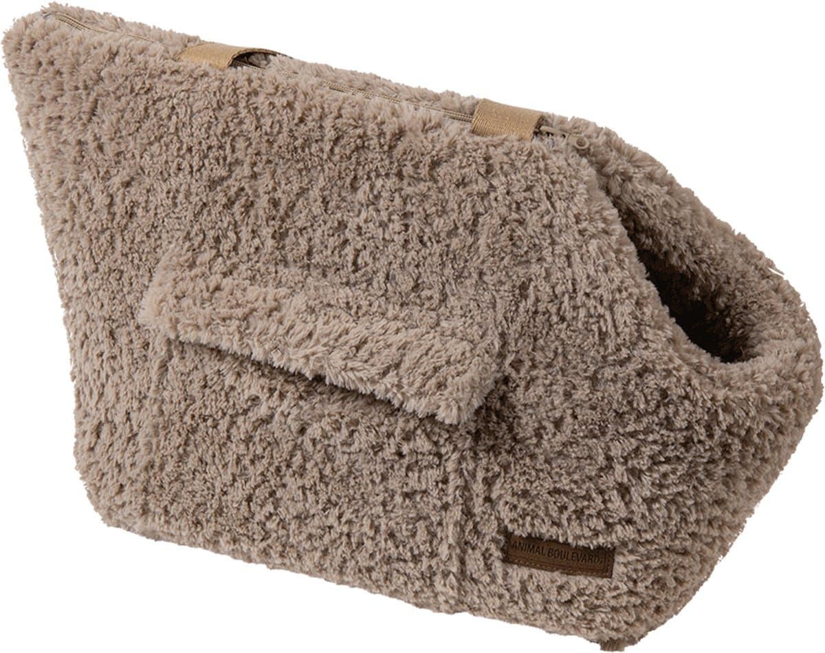 Animal Boulevard Curl Plush - Outdoor - Draagtas voor Honden - Kleur: Beige - Maat S: 41x27x29cm