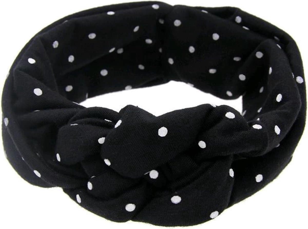 ***Zwarte-witte stippen Haarband voor Baby's, Kleuters, Peuters en Schoolkinderen - van Heble® ***