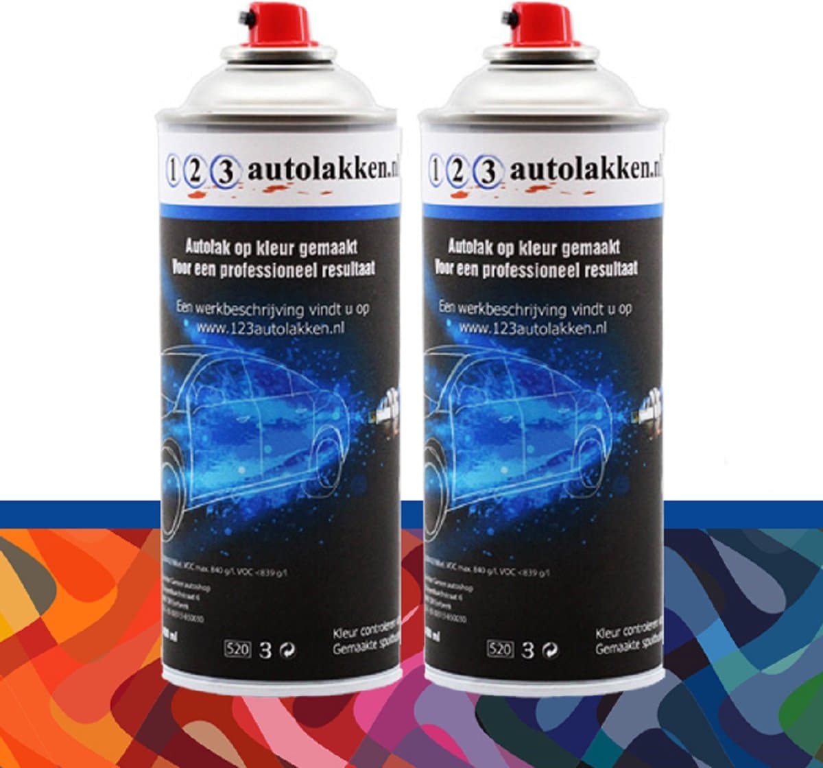 Spuitbus Autolak HONDA Kleurcode B74P - ADRIATIC BLUE-MET. - 400ml + Spuitbus BLANKE LAK - 400ml