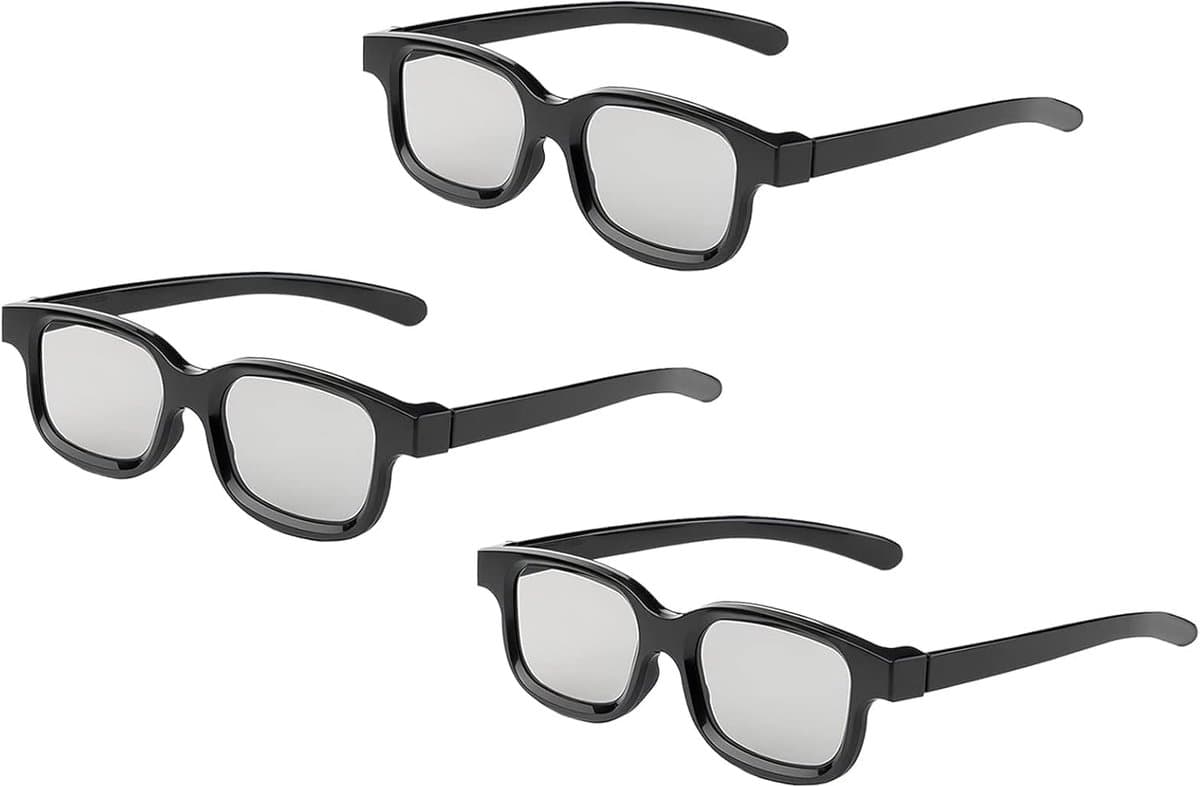3D Brillen - Gepolariseerde bril - Film en games - Passief flikkervrij beeld - 15 cm breed - Zwart