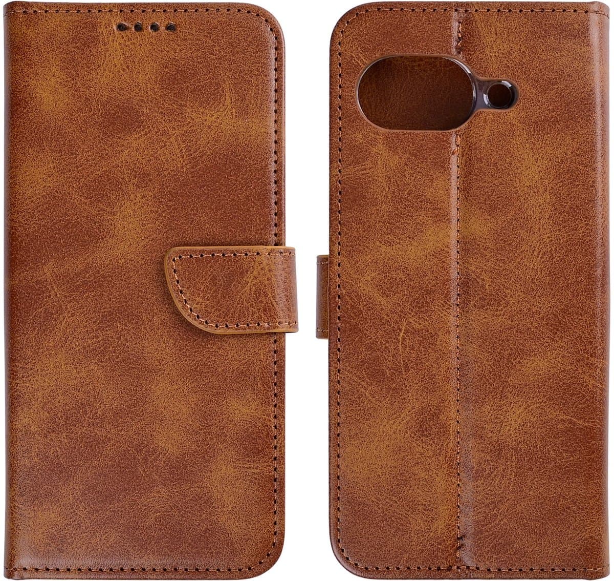Rixus Bookcase For Google Pixel 10a Light Brown