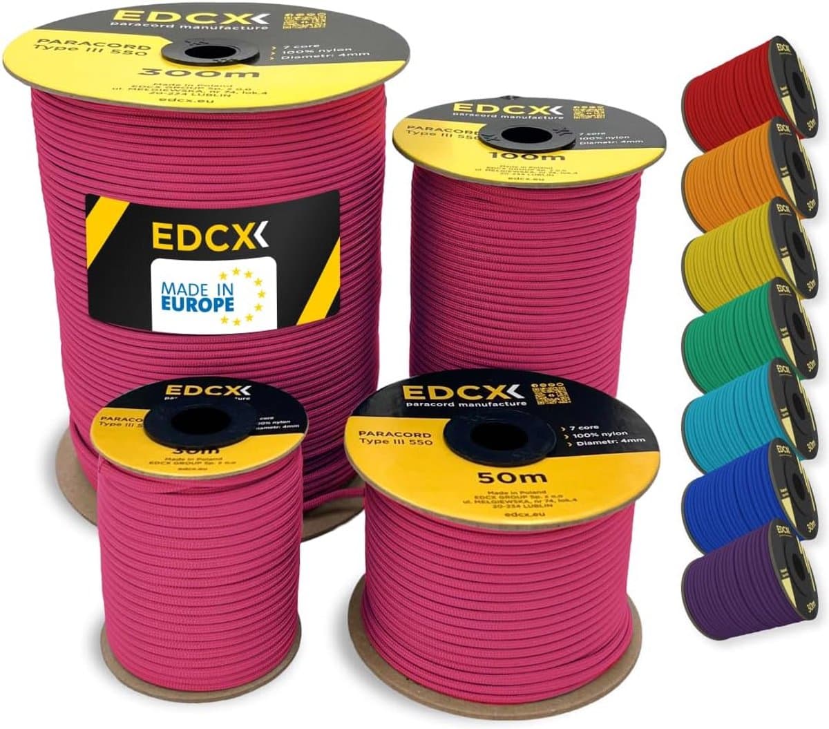 Sterk 4mm Paracord Touw 550 Type III Nylon Multi-Use Lengte 50 Meter
