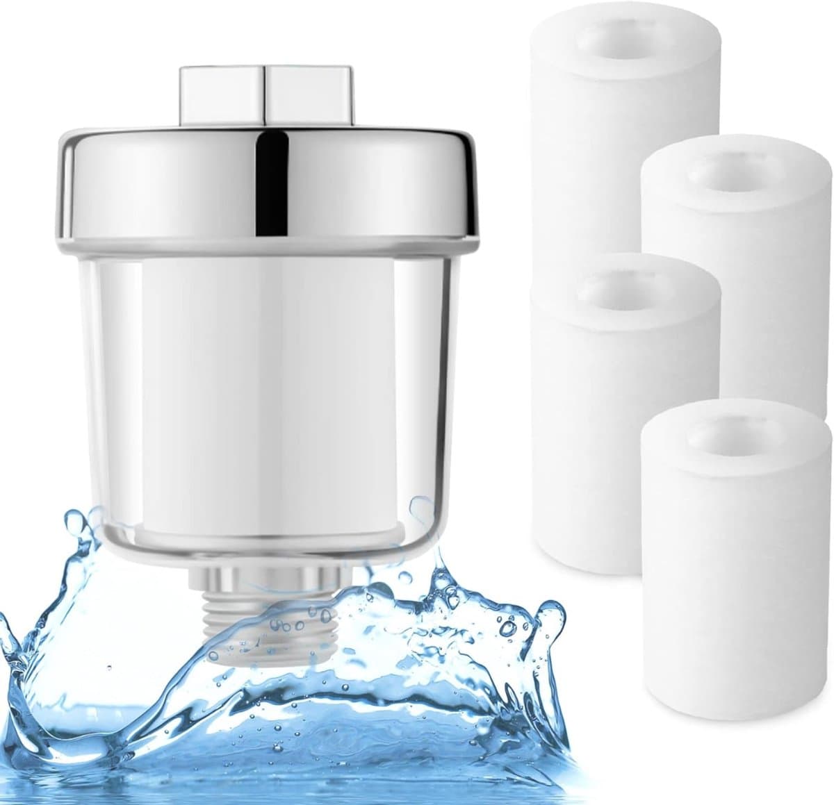 MMM® Douche Filter - Waterfilter - Douchekop Filter - Wit - 9 cm x 7 cm x 7 cm'