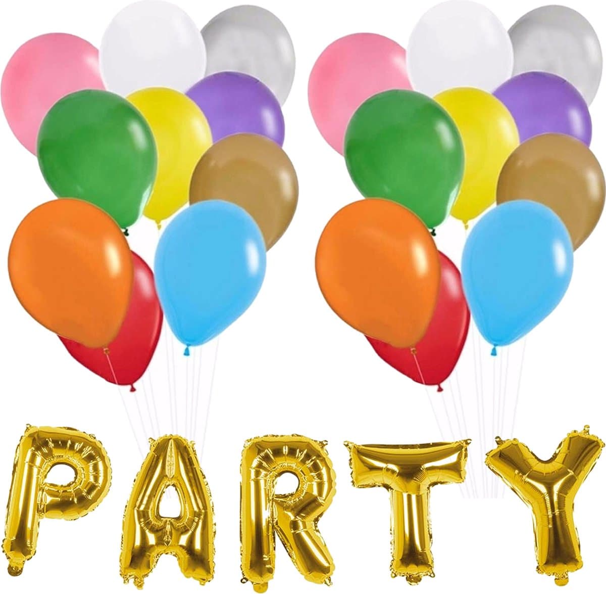 Verjaardag ballonnen 100x stuks met Party folie-ballon letters van 36cm