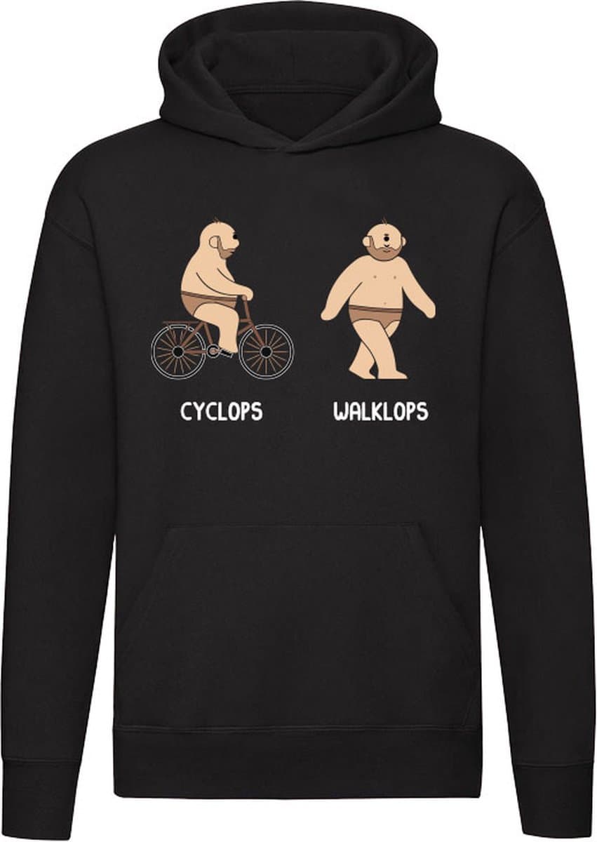 Cyclops Walklops Hoodie - fietsen - wandelen - bewegen - sport - grappig - woordgrap - trui