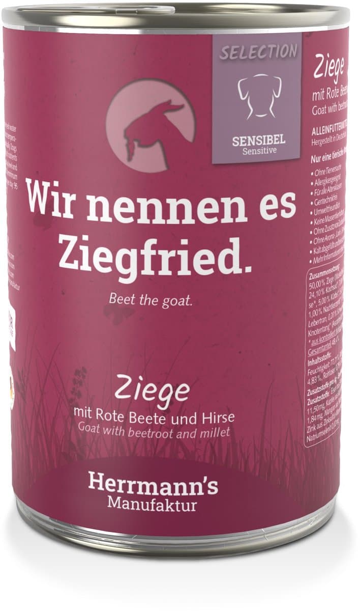 Herrmann's Sensitive Honden Blikvoeding - Geit met Rode Biet - 400 g