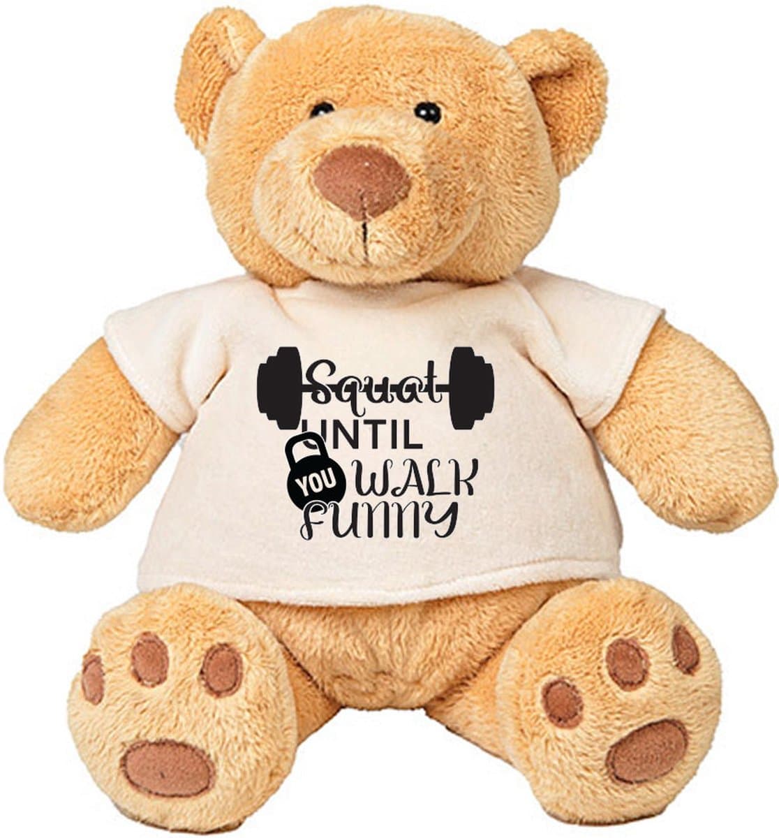 Pluche Beer Squat Until You Walk Funny - fitness - gym - sportschool - workout - knuffel - cadeau - beertje