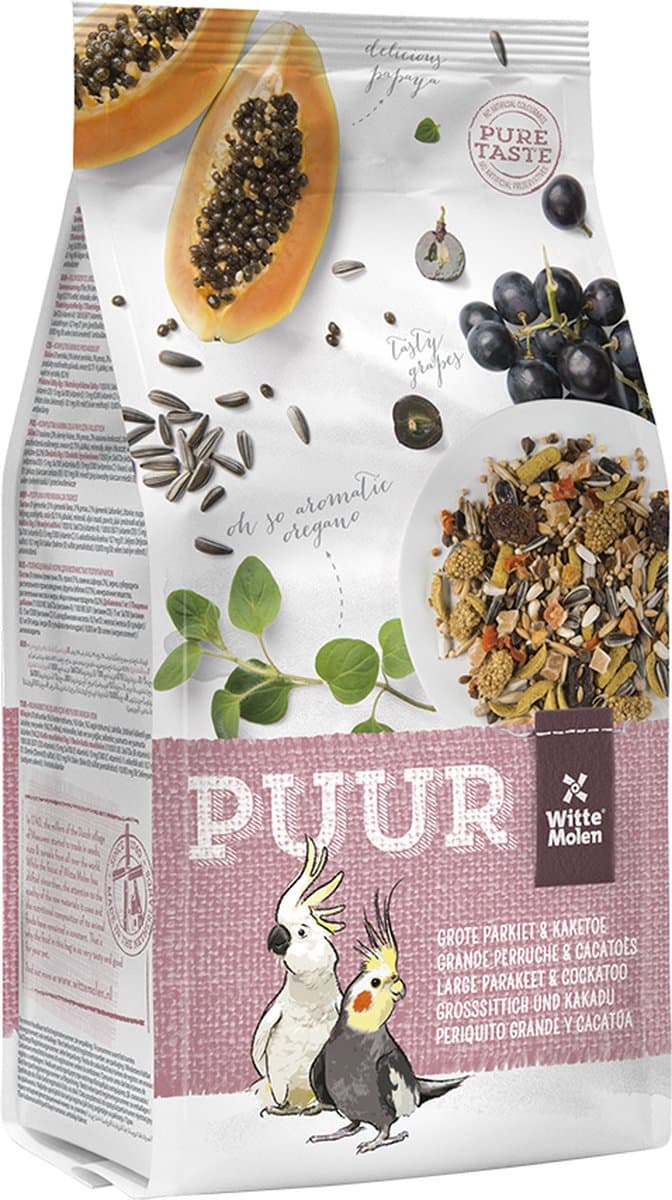 Witte Molen - Binnenvogelvoer - Vogel - Puur Grote Parkiet & Kaketoe 2kg - 1st
