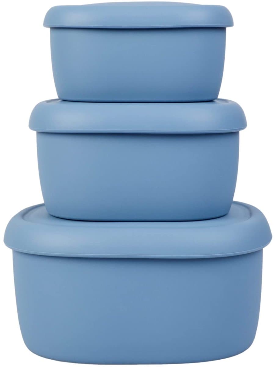 VT Goods - Siliconen voedselopslagcontainerset - Herbruikbare luchtdichte containers - Vriezer geschikt - Blauw - Lunch en bentoboxen - Voor volwass...