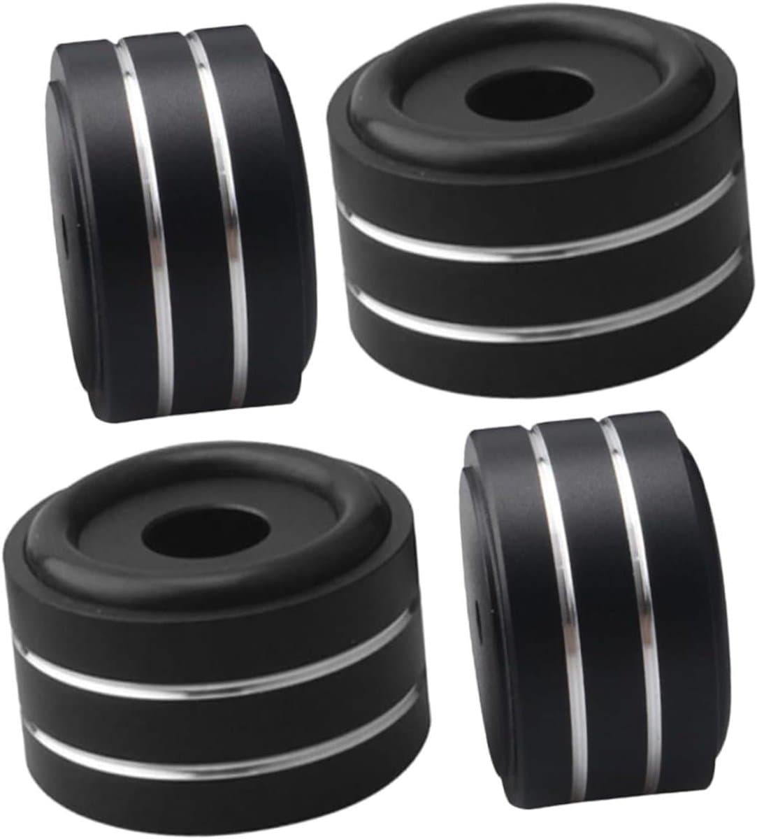 Antislip Speaker Voetjes - Isolatiepads Luidsprekers - Stabiele Geluidskwaliteit - Verstelbare Rubber Ringen - 4x4x2 cm - Zwart