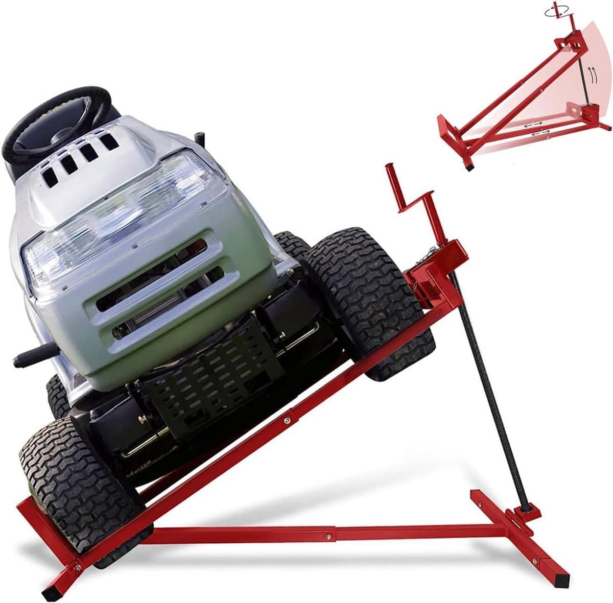 Gazontractor Krik - Zitmaaier Lift - Onderhoud Tuinmachines - Stalen Hefmechanisme - 400 kg Draagvermogen - Rood