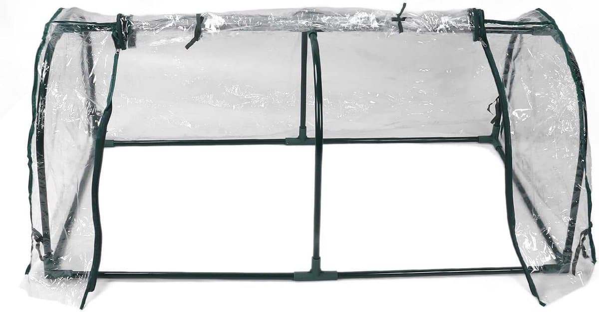 Qcwwy Mini-tuinkas, Transparante Regendichte Zonwering voor Vetplanten, Duurzaam Metalen Frame, Ideaal voor Buitenbalkon en Kleine Ruimtes