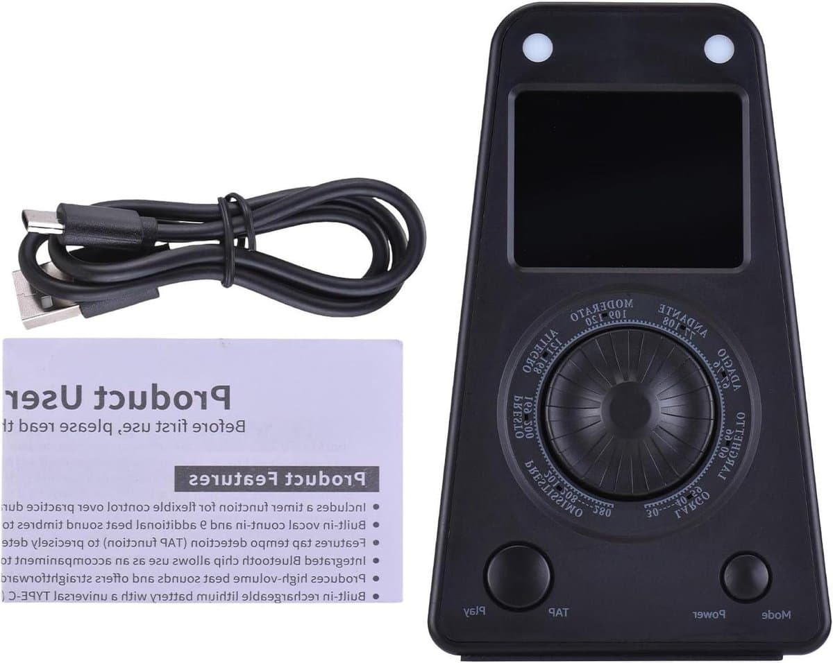 Digitale Metronoom - Elektronische Stemmer - Muziek Oefenen - Met Ingebouwde Speaker - 8 Ritmes - Zwart