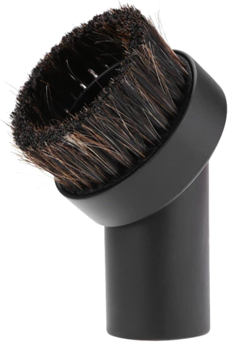 Stofborstel Voor Stofzuiger - Ronde Borstelkop - Effectief Stof Verwijderen - Zachte Paardenharen - 32 mm - Zwart