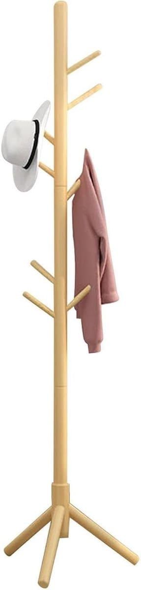 Staande Kapstok - Garderobe Standaard - Ruimte Besparen - Niet-vervormbaar Materiaal - 168 x 46 cm - Houtkorrelkleur