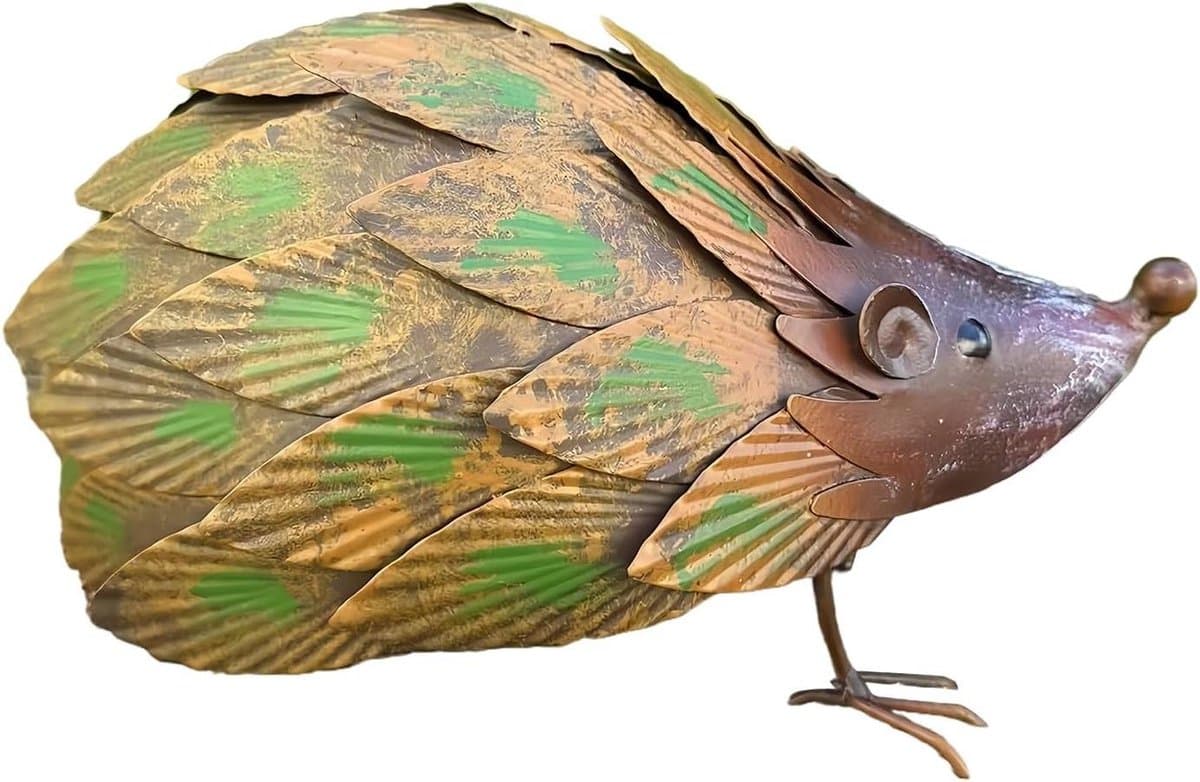 Egel Beeldje - Tuindecoratie Dier - Buiten Decoreren - Roestbestendig Materiaal - 24 cm Lengte - Metaal