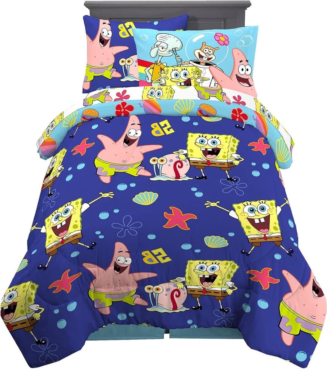 Kinderbeddengoed Set - Dekbed Laken - Slaapkamer Decoratie - Omkeerbaar Dekbed - 5-Delig Twin - Multicolor