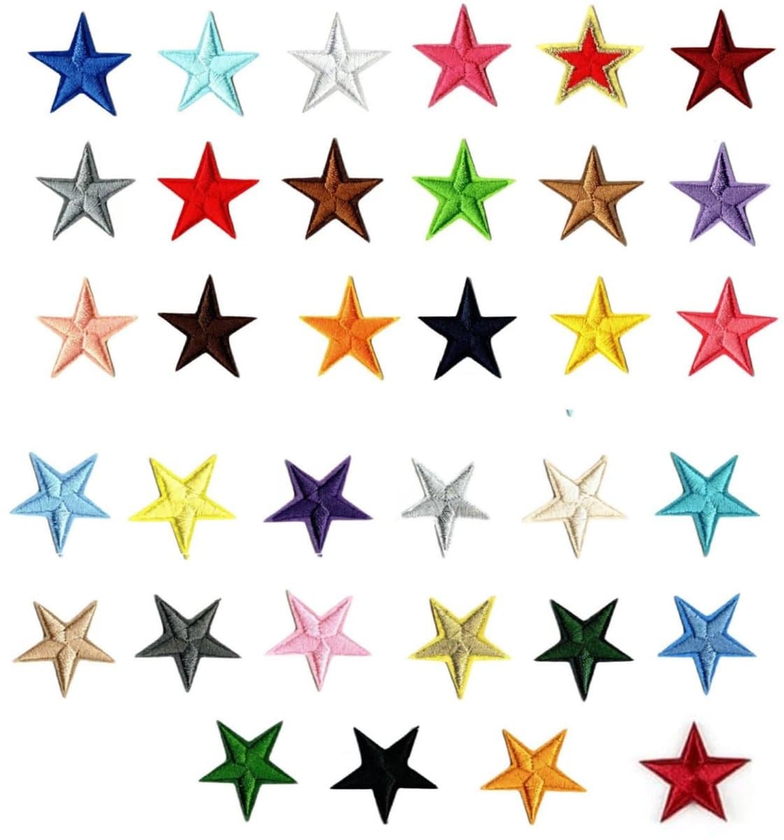 MTTproducts- Opstrijkbare Patches 34 Stuks - Mini-Patches - Strijkpatches voor Kleding - Decoratie - Geborduurde Patches - 3 x 3 cm