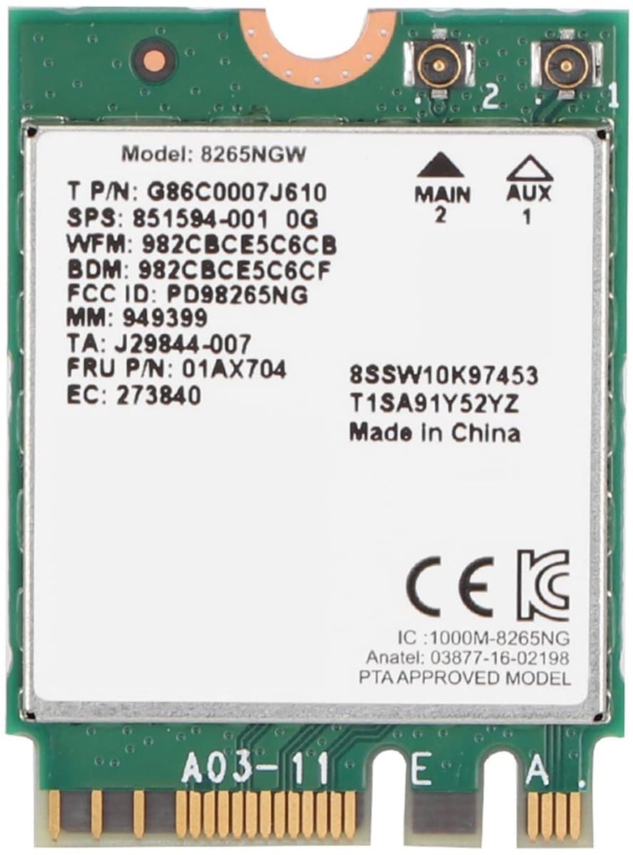 VT Goods - Bluetooth 4.2 WiFi Card - 2.4G/5G Wireless Netwerkkaart - Compact en Lichtgewicht - 867 Mbps Snelheid - Geschikt voor Laptops - NGFF/M2 F..