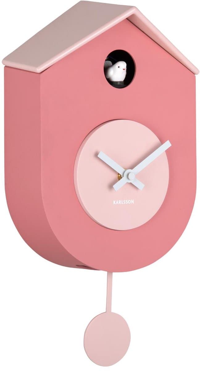 Karlsson Wandklok Grato Cuckoo - Lichtroze - 9.2x17.5x33.2cm - Wandklok Scandinavisch