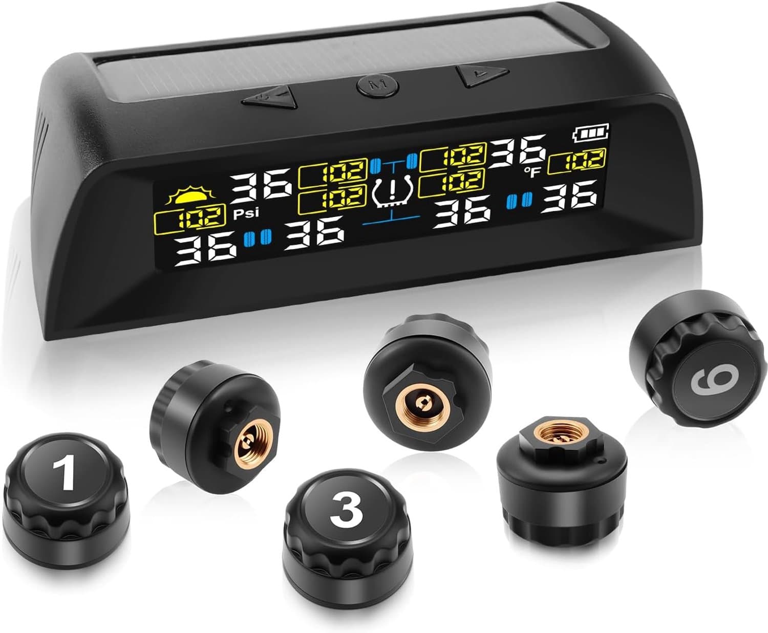 TPMS Tyre Pressure Monitoring System for Trucks, Caravans, Coaches, Motorhomes, 6 Wheel Sensors, with 5 Alarm Modes - ShopVlot