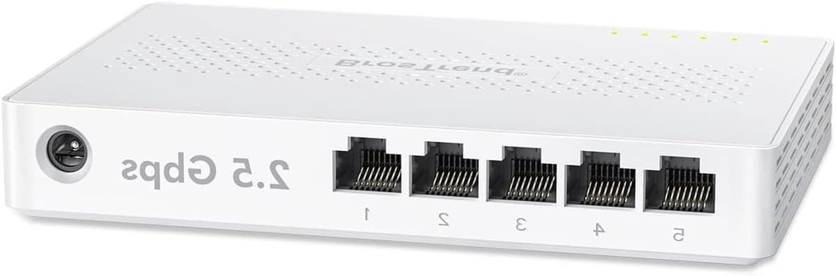 Ethernet Switch - Netwerk Hub - Snelle Connectiviteit - 2.5 Gbps Snelheid - 5 Poorten - Wit