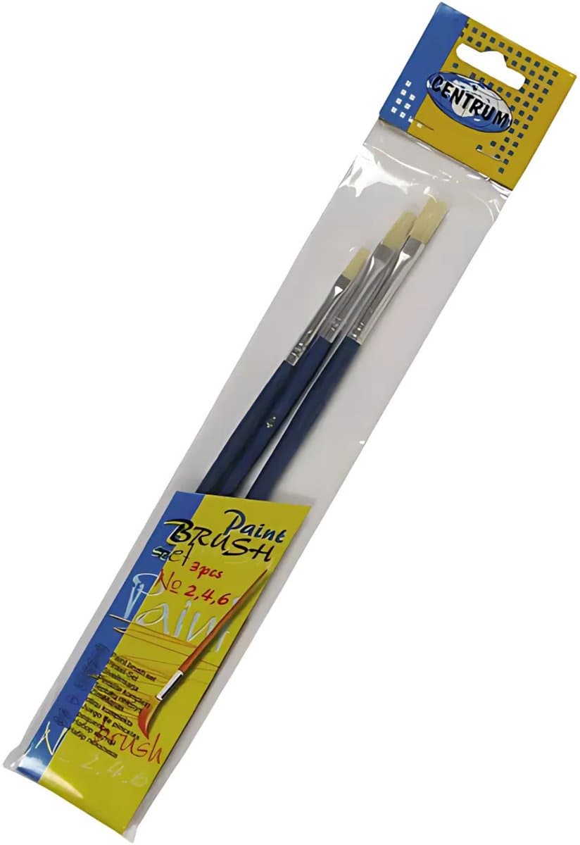 Centrum Penselen - set van 3x stuks - schilderen - kwasten - hobby - schoolspullen
