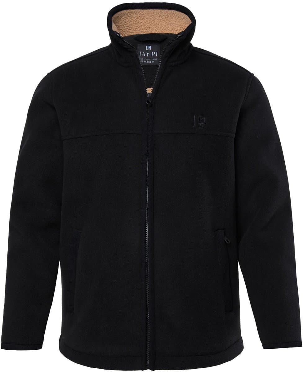 JAY-PI - Heren - Fleece jas outdoor level 4 fleece opstaande kraag - Zwart - Maat 6XL