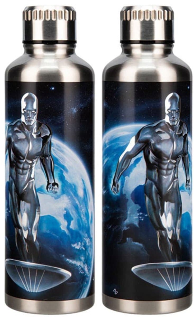 Fantastic Four Metal Water Bottle Silver Surfer