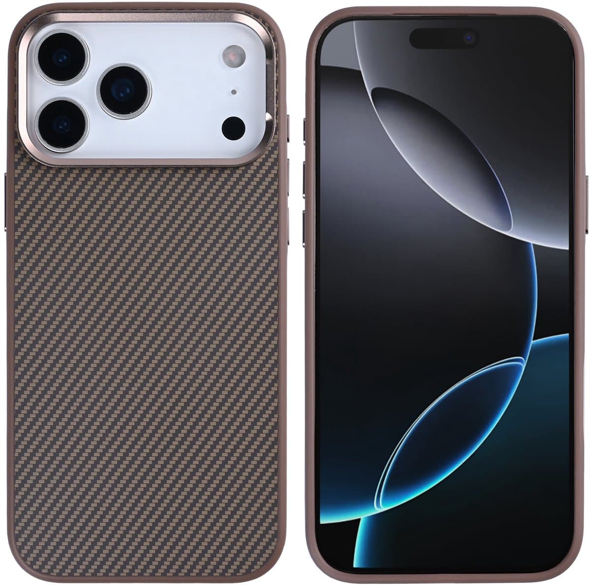 Rixus Mag Carbon With MagSafe For Apple iPhone 17 Pro Brown