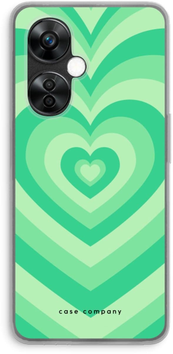 Case Company® - Hoesje geschikt voor OnePlus Nord CE 3 Lite hoesje - Hart Groen - Soft Cover Telefoonhoesje - Bescherming aan alle Kanten en Schermrand