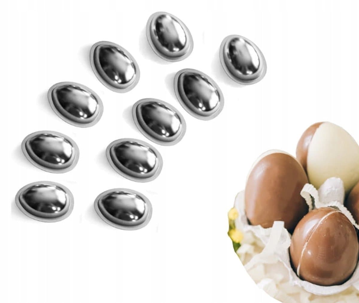 3D Paasei Koekjesvormpjes - 10 Stuks Metaal - 6,2cm