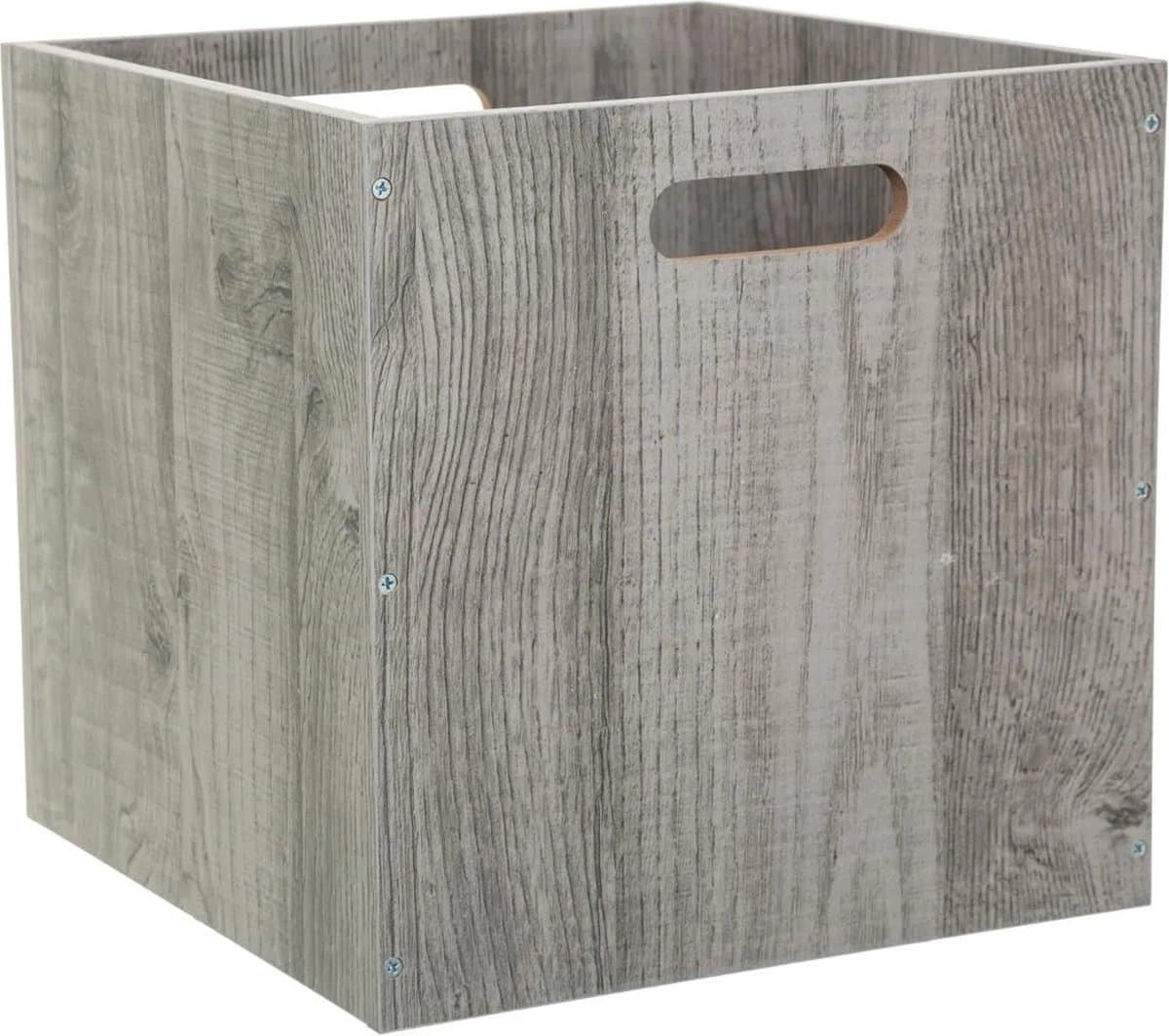 5five Houten opbergdoos - Grijs, 31 x 31 cm