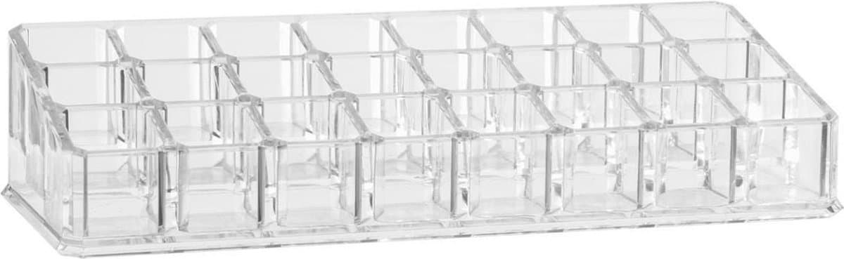 5five Make-up Organizer - Polystyreen, 24-vaks, Transparant, 22,5 x 9,5 x 5 cm