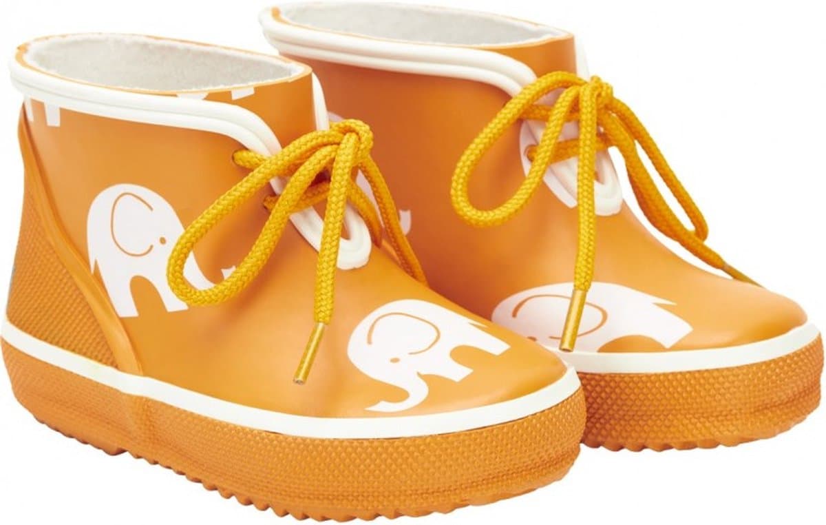 Lage gele kinderregenlaars met Olifanten Print 24