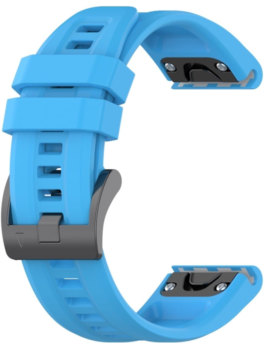 For Garmin Fenix 6 22mm Silicone Solid Color Watch Band(Blue)