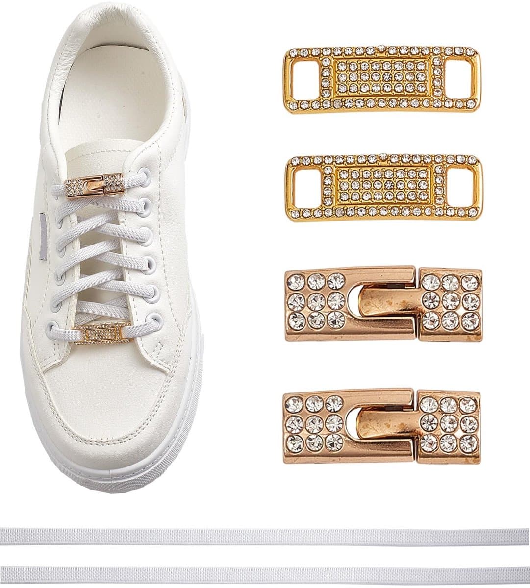 Dailygoods - Set van 4 Strass Schoenveter Bedels voor Sneakers