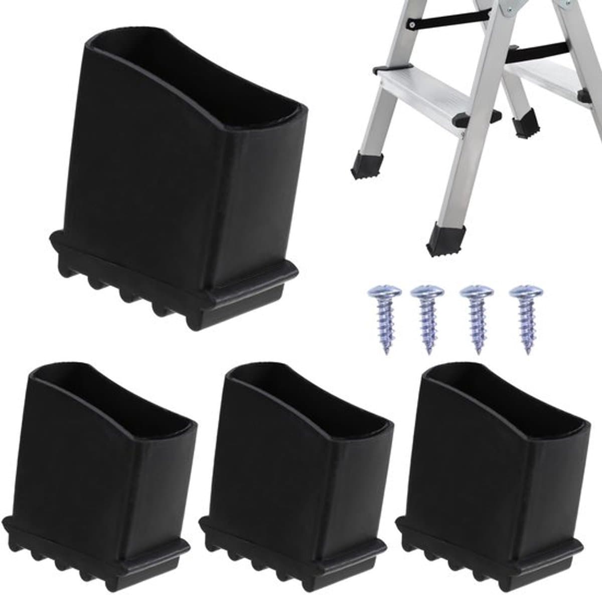 Dailygoods - Laddervoeten - Antislip rubberen ladderpoten - Zwart - Ladderkappen