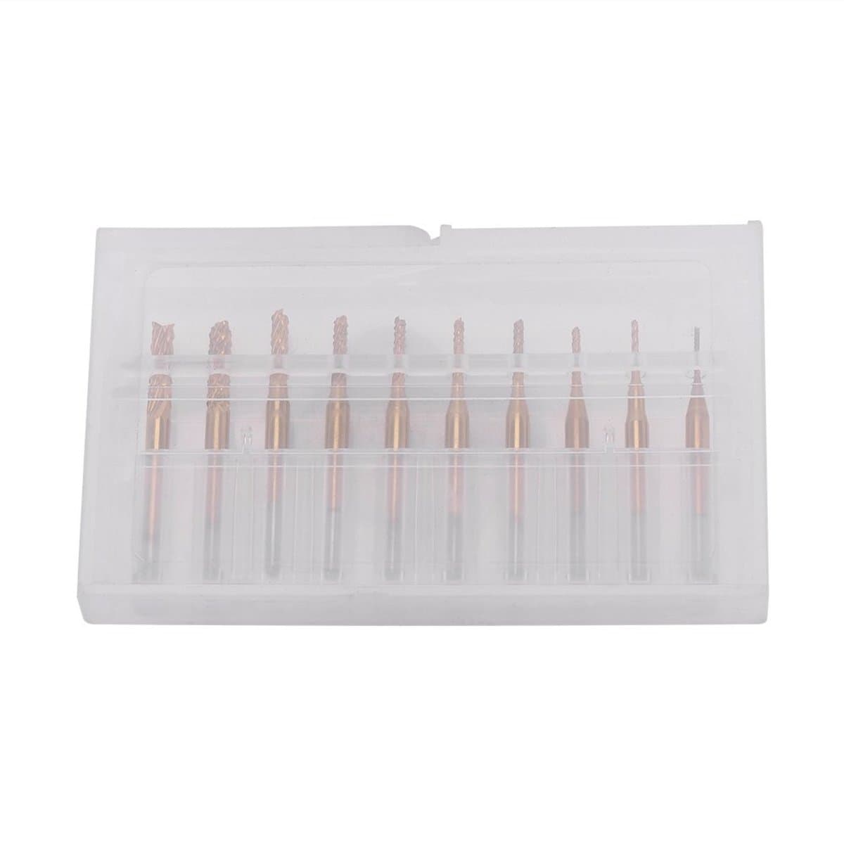 Dailygoods - Router Bit Set - 10 Pcs Snijgereedschap - Hoogwaardige carbide - 1/8 Inch Shank - Voor frezen van gaten en groeven - Geschikt voor metaal...