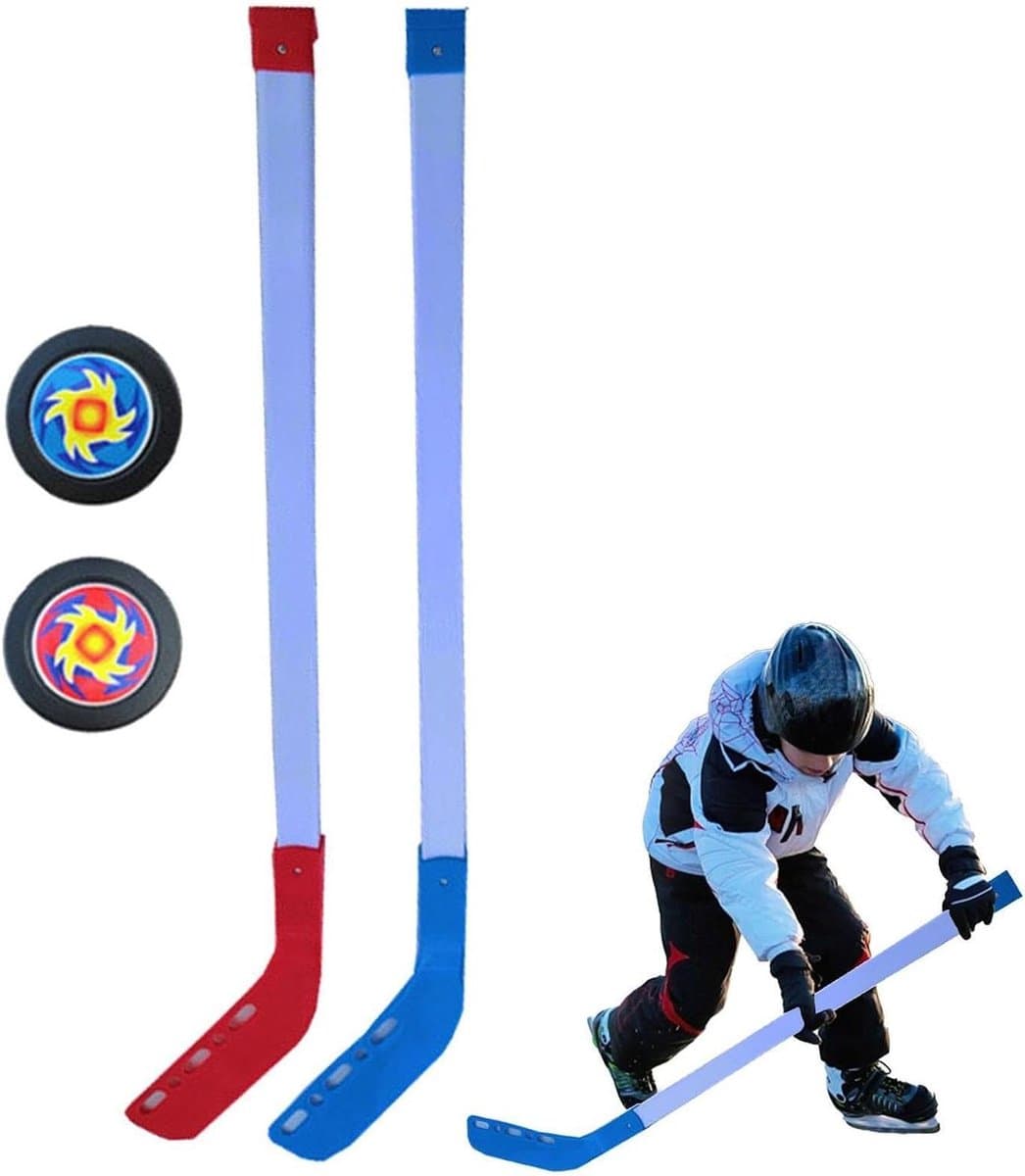 Hockeystick Set - Junior Hockeystick - Buitenspelen - Duurzaam ABS Materiaal - 70 cm - Rood Blauw Geel