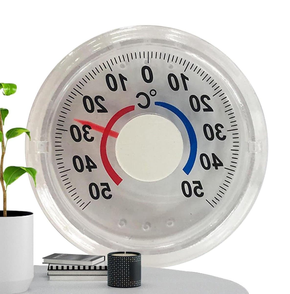 Analoge Raamthermometer - Buitenthermometer Klimaatmonitor - Weer Bewaken - Tweekleurige Schaalweergave - 10 cm - Transparant